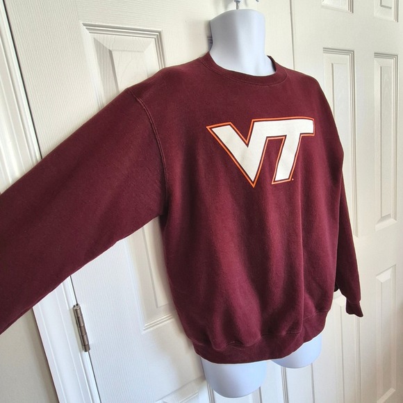 Virginia Tech sweatshirt vintage‎ Champion maroon VT mens mdium - Picture 3 of 10